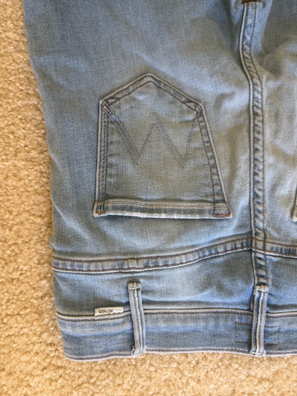 MOTHER The Hustler Ankle Fray Light Blue High-Rise Flare Jeans Size 25 - Picture 7 of 11